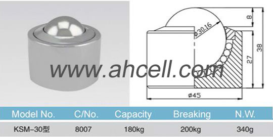 KSM-30 ball transfer unit size