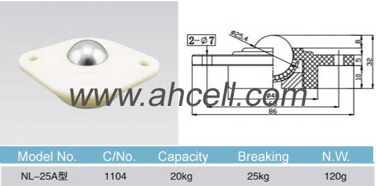 NL_25A ball transfer unit size